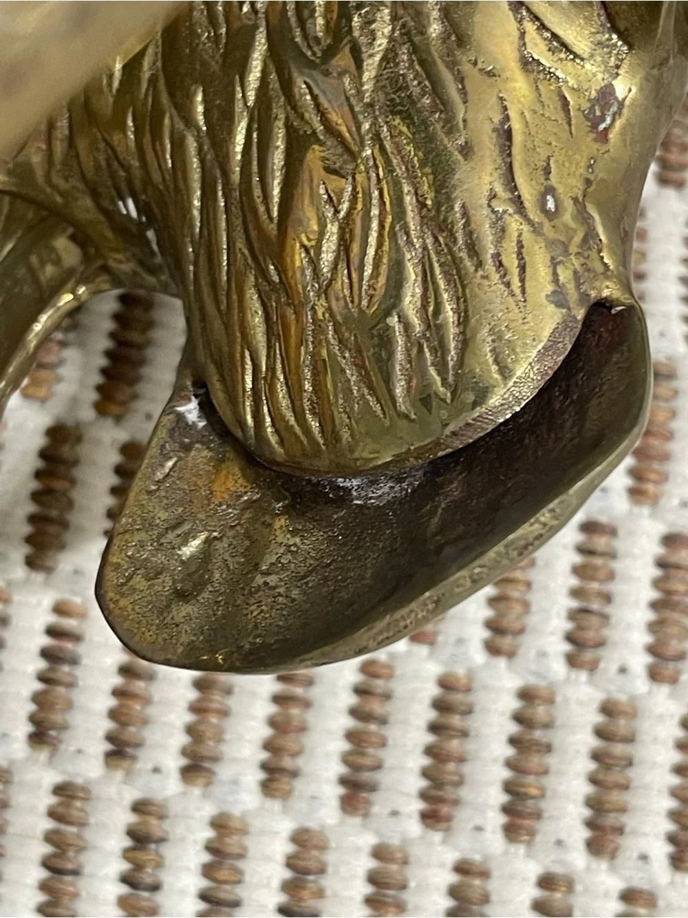 Brass Eagle Sculpture - Antique Finish Gold Tone Home Accent